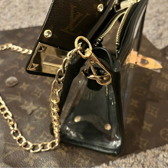 Upcycled Luxury Canvas Clear Stadium Bag - Picture 3 of 7